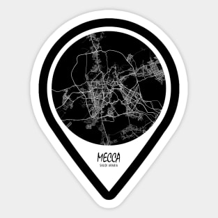 Mecca, Saudi Arabia City Map - Travel Pin Sticker